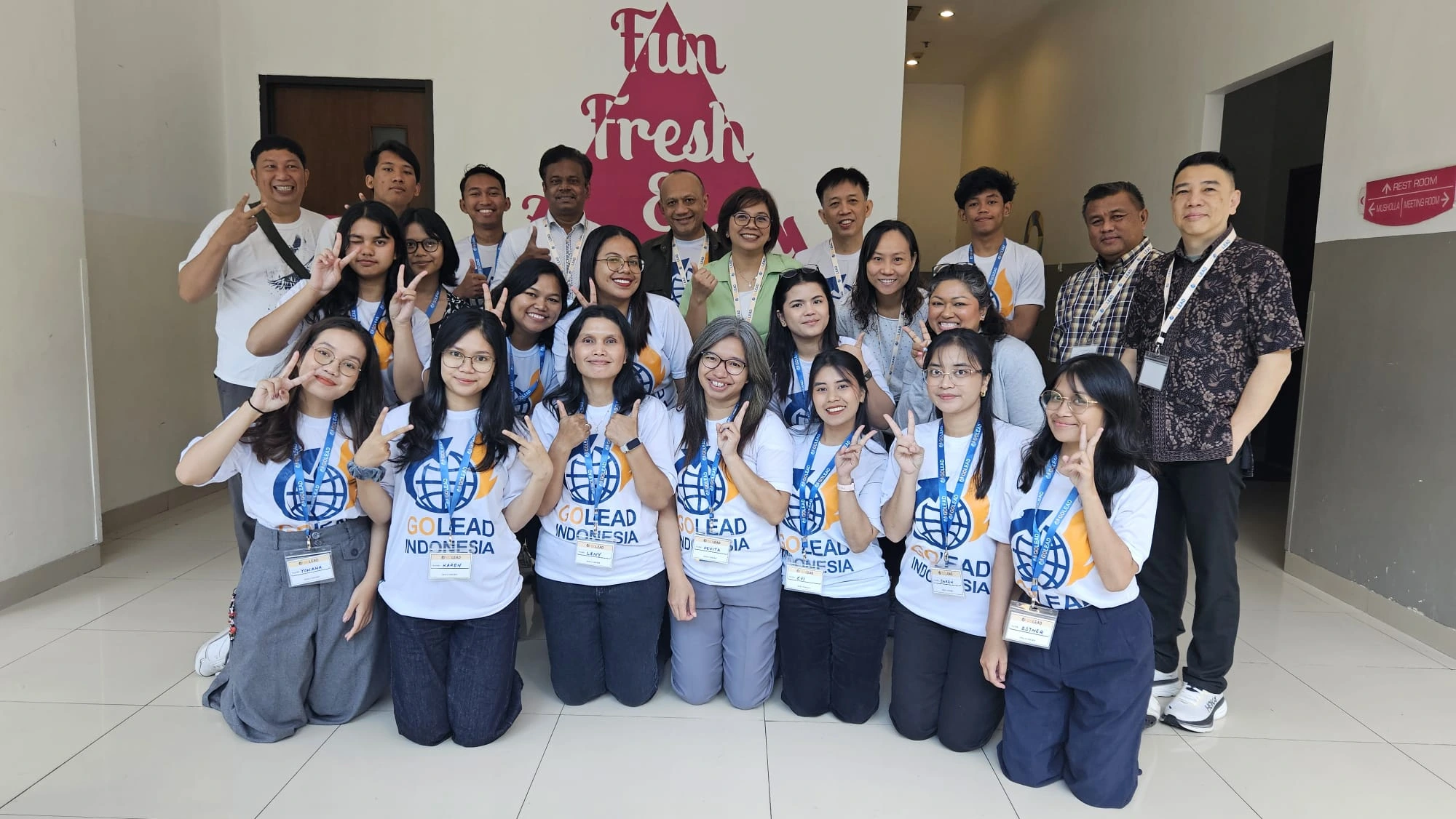 Participants at an onsite GoLead gathering in Bandung, Indonesia