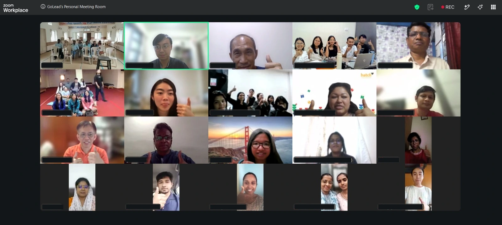 GoLead participants from across Asia meeting together over Zoom